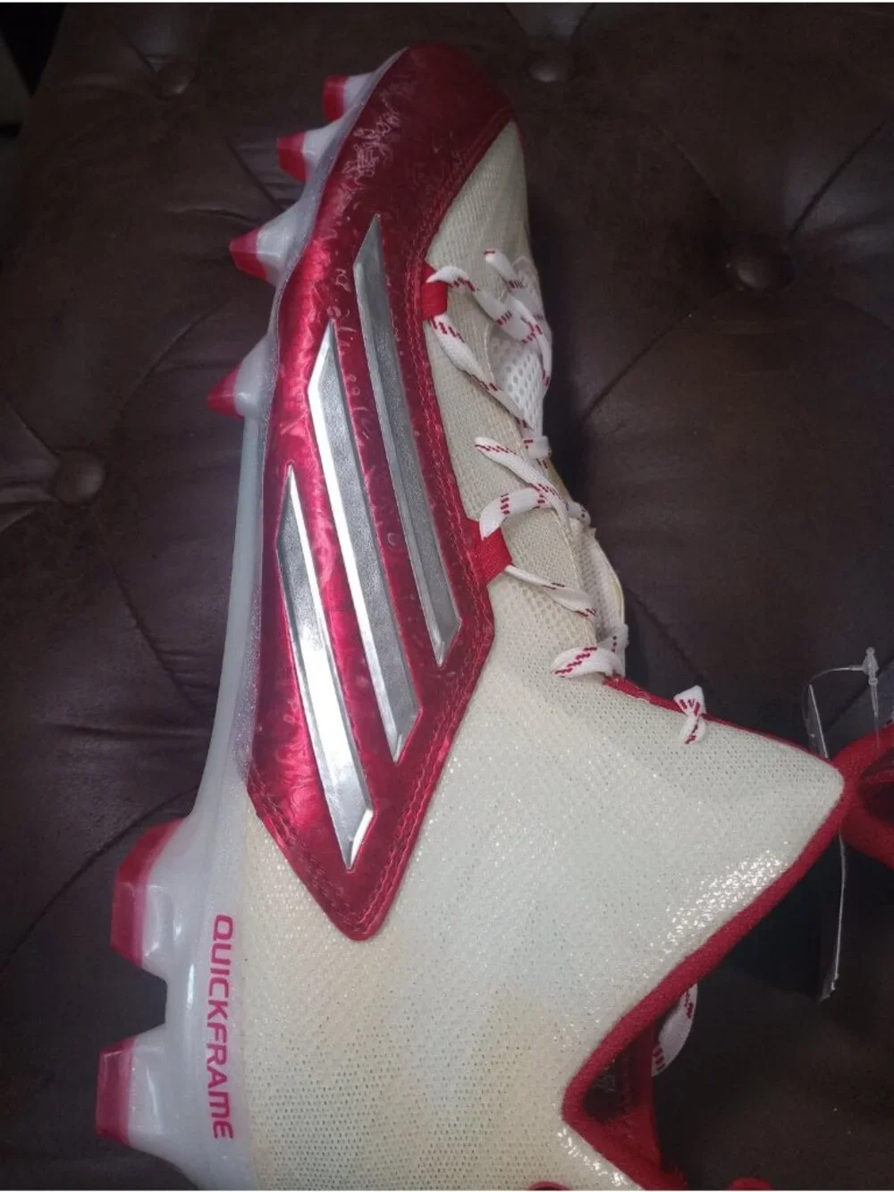 New Adidas Crazyquick 2.0 Mid Soccer/Football Cleats Red & White   Size 15
